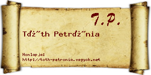Tóth Petrónia névjegykártya